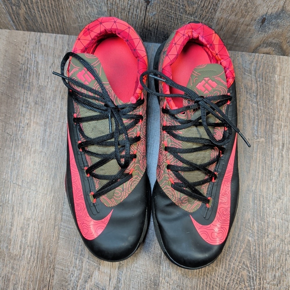 Nike KD 6 Meteorology Black Pink Lace Up Low Top Men's Size 12 Athletic Sneakers - Picture 5 of 13
